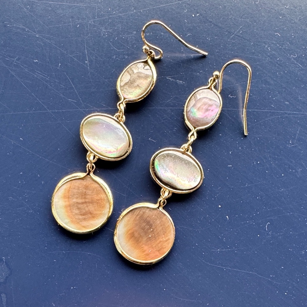 Gold-Tone Mother-of-Pearl Drop Earrings